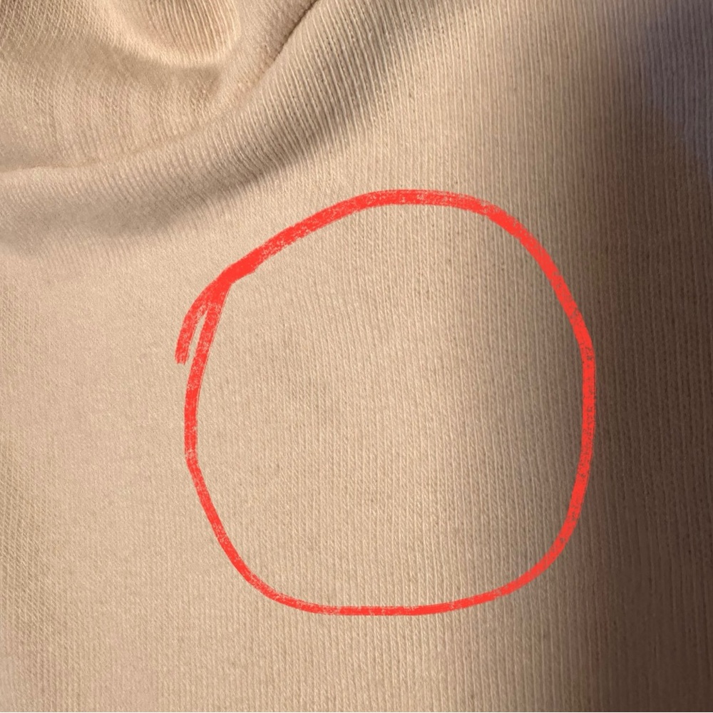 GUESS Colorblock Cropped Logo Hoodie Cream Black Sweatshirt Small - Picture 9 of 9